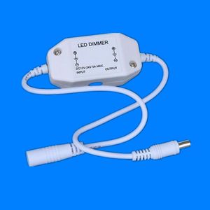 Partihandel-DC12 / 24V 1 kanal 2A inline PWM LED Dimmer Switch Controller för LED-remsor med DC-kontakt, Svart / Vit CE och RoHS