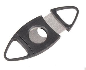 Neue Tasche Edelstahl Doppelklinge Zigarrenschneider Schere Kunststoffgriff Tragbare Werkzeuge schwarz farbe kostenloser versand