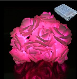 5m 50 Led String Fairy Lights Battery Operated Rose Flowers Flash Lights Garland For Wedding Garden Party Decoration