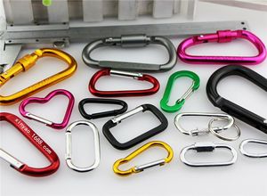 7 color #4#5 B D-Ring Carabiner Ring Keyrings Key Chain Camp Snap Clip Hook Keychains Hiking Aluminum Metal Stainless Steel Hiking Camping