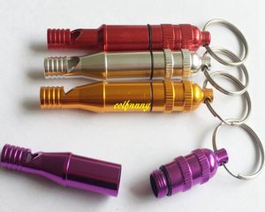 20 pçs / lote Frete grátis Alumínio Pet whitstle Treinamento Do Cão apitos Sobrevivência Keychain Apito Ao Ar Livre caixa de armazenamento de Emergência