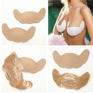 Kvinnor Butterfly Push Up Silicone BH Osynlig Free Stick Adhesive Front Bras Backless Strapless Wedding Nipple Cover Lift Pads 2pcs = 1pair