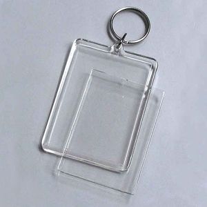 Blank Acrylic Rectangle Keychains Photo Key Chains /For Photo Size 2"x 1.25" #KP01C DHL FREE SHIPPING