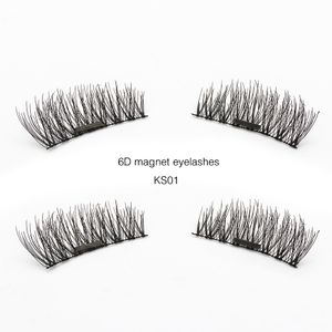Genailish 6D Magnetic Eyelashes Falska ögonfransar Naturliga Lång Full Strip Magnet Lashes Handgjorda Fake Eyelashes
