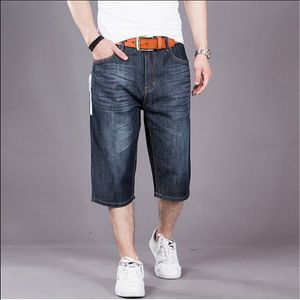 Wholesale-Baggy Jeans Shorts Men Hip Hop 2016 New Fashion Plus Size Skateboard Calf Length Shorts Free Shipping Big Size 30-50