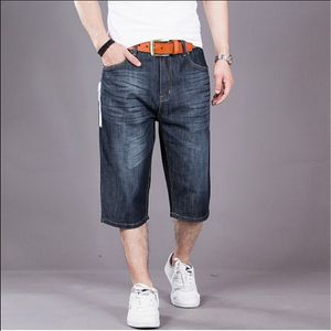 Hurtownia Baggy Dżinsy Szorty Mężczyźni Hip Hop 2016 Nowa Moda Plus Size Deskorolka Długość Calf Długość Spodenki Darmowa Wysyłka Duży rozmiar 30-50