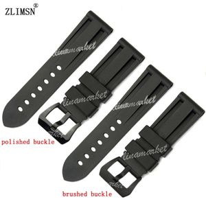 ZLIMSN Black Diver Rubber Watch mm mm Band Strap Screw in Black Buckle FOR PAMwatch Sample