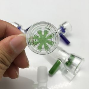 Gros couleur porte-bol en verre 14mm 18mm mâle avec fleur fumer flocon de neige filtre bols vert bleu pour bangs plates-formes pétrolières conduites d'eau