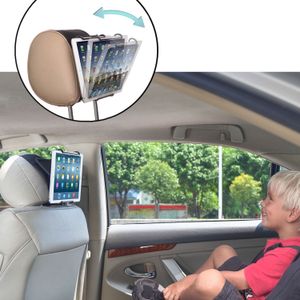 TFY Universal Tablet Car Headrest Mount Holder with Angle- Adjustable Holding Clamp for 6 inch - 12.9 inch Tablets
