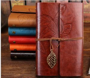 Vintage Classic Notepads Journal Split PU Läder Cover Business Office Notebook Diary Travel Loide-Leaf Notes Book Kid Student Blank Book