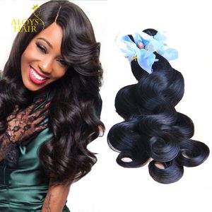 Peruvian Malaysian Indian Cambodian Brazilian Virgin Hair Body Wave Wavy 100% Remy Human Hair Weaves 3/4/5 Bundles Natural Color Extensions