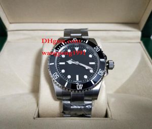 Männer 40mm Uhr Asien Bewegung Schwarze Keramik Beze ohne Datum 114060 Blue Luminescent Mechanical Automatic Herren Watch Armbanduhren