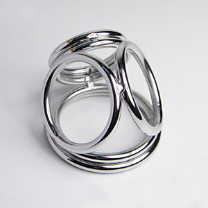 Stainless steel four rings cock ring metal penis ring male time delay penis ring ball stretcher sex products for men penis