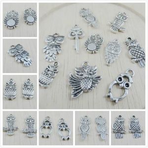 Wholesale tibetan jewelry mixed for sale - Group buy 200Pcs Mixed Tibetan Silver Owl Charms Pendant For Jewelry Making Craft mm