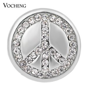 VOCHENG NOOSA Ginger Snaps Studded Bling Crystal Peace Sign 18mm Button Jewelry Vn-1338