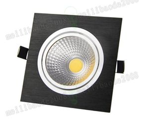 Wpuszczany LED Downlight Square 9 W COB Dimable Downlight Black Indoor Decora Sufit LED Poctor Light AC85-265V Myy