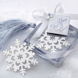 10 sztuk Snowflake BookMarker Bookmark Student Pudełko Pudełko Ślubne Przyspieszone Zakładki Party Boże Narodzenie