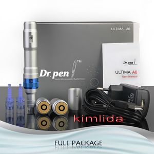 6pcs/lot microneedling pen derma roller pen Rechargeable Derma Microneedle Dr. Pen ULTIMA A6 with needle cartridges for scar removal