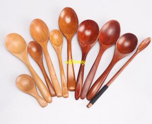 100 pçs / lote Colheres De Madeira Utensílios De Mesa De Café De Madeira Natural Chá De Sobremesa Colher Colher Colher De Estilo Japonês pode personalizar o logotipo