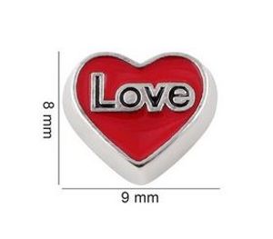 20PCS/lot Red Heart Love Floating Locket Charms Fit For Glass Magnetic Memory Floating Locket Pendant Jewelrys Making