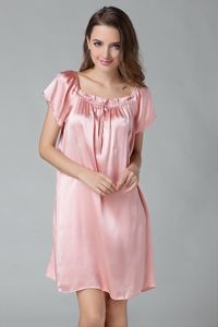 8 Colors 100% Pure Silk Short Sleeves Chemise One Size