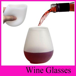 Silicone Beer Wine Cup Cups Foldable Silicon Wine Glasses Unbreakable Collapsible Stemless Beers Whiskey Glass Drinkware for Camping