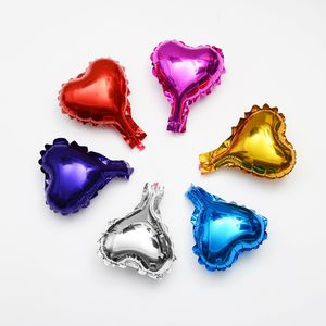 50st Hjärtform Foil Helium Balloon Jubileum Decor 5 tum Red Blue Green Purple Gold Silver Color3307