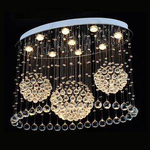 Luxury Rain Drop Crystal Lights Modern Ball Crystal Chandelier Light Fixture LED Ceiling Lamp home