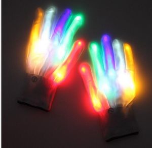 LED Flash Gloves light up Ghost Dance mitss glove Bar Stage Performance colorful Rave Light Finger Lighting Gloves Glow Flashing