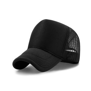 Erwachsene leere Trucker Hüte schwarze weiße Farbschnappbacks gebogene Kranzkugelkappen Unisex Mesh Baseball Hüte Anpassen der Größe