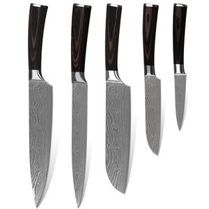 XYJ marca sharp chef corte santoku paring faca facas de cozinha set Cr17 padrão de aço inoxidável casa kithen facas de cozinha
