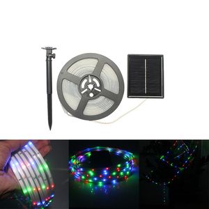 LED Solar Strip Lights Warm, white RGB 5 Meters Flexible and Cuttable String Light Waterproof IP67 Outdoor Light for Lighting and Decoration