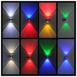 2W Modern Led lâmpada de parede alto brilho de cristal convexo lente de alto brilho de alumínio luminária interior holofotes luzes de fundo