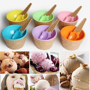 2023 new colored Children's Ice Cream Bowl with Spoon kids ICE Cream cup tubs Dessert Bowl BPA free (7)