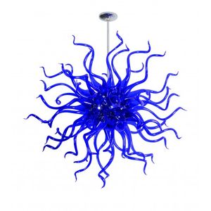 Lamps 110/220v AC Led 100% Handmade Chandeliers Clear Glass Modern Indoor Lighting Mini Blue Colored Pendant Chandelier