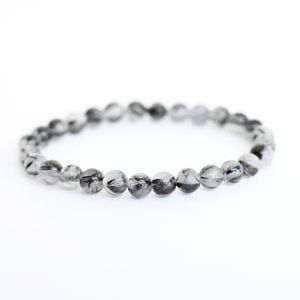 SN1088 Fashion Mens 6mm Black Rutilated Quartz Bracelet Chakra Reiki Energy Jewelry High Quality Natural Stone Bracelet