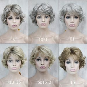 Frete grátis charmoso bonito novo Hot vender vogue das mulheres curto encaracolado sintético completa perucas todos os dias / seleção de seis cores