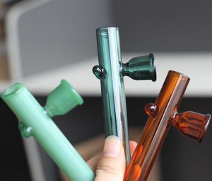 Cachimbos de vidro colorido Queimador de óleo Diâmetro da tigela de 10 mm com círculo colorido borda redonda para fumar