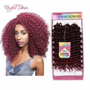 Freetress Beach Curl Cabelo Extensões Brasileiras Crochet Hair Extensões Braiding Braiding Cabelo Jerry Curl, Deep Wave Marley Tranças Curl