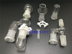 18mm14mm Yağ Girişim Cam Bongs Su Borusu için Cam Adaptörü Cam kavanoz kafası ve Keck Klip