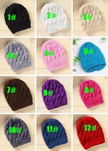 2016 Unisex Lady Kobiet Męskie Knit Baggy Beanie Crochet Beret Kapelusz Narciarski Kapelusz Kwiaty Kapelusz Zima Ciepła czapka 12 Kolory 20 sztuk / partia