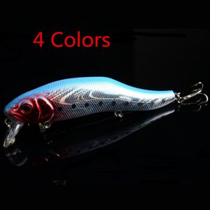 4 färger minnow fiske lockar bas crankbait krokar tackla vev betar 3d ögon fiske locka 24,5 g