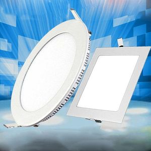 Luz de painel embutida no teto ultra fino LED Downlight Quadrado redondo 3W 9W 12W 18W Iluminação interna AC85-265V CE UL