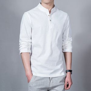 Wholesale-2016 Fashion Long sleeve Men's shirts male casual Linen shirt men DX366 Asian size camisas