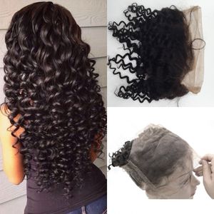 360 Full Lace Frontal Mongolian Hair 22x4 Band Lace Frontal Closure Deep Wave Human Hair c