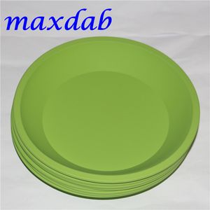 Rundes Silikon-Deep-Dish-Glas, runde Silikonpfanne, 20,3 cm (8 Zoll), antihaftbeschichtet, BHO-Wachstablett, Dab-Matten, Bohrinsel-Rauchpfeifen