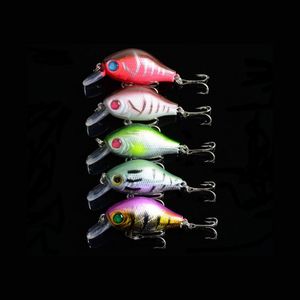 Kunststoff-Fischköder Bass CrankBait Kurbelköder Tackle 3D-Augen-Angelköder Opp-Beutelverpackung 8,4 g/5,5 cm