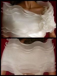 Romântico Branco Bolero Mulheres Strapless Feminino Personalizado Acessórios De Casamento US 2-6 Casaco De Casamento Acessorios Para Mulher