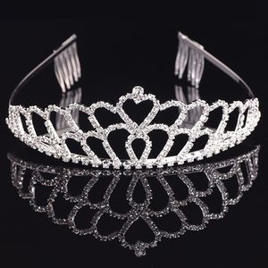 Girls Crowns With Rhinestones Wedding Jewelry Bridal Headpieces Birthday Party Performance Pageant Crystal Tiaras Wedding Accessories BW-ZH-002