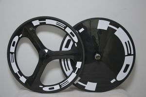 HED 3 Raios e Discos Rodas Fechadas Cubos de Estrada Rodas de bicicleta de estrada totalmente em carbono Rodas de fibra de carbono